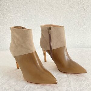 J. Crew collection Beige and Brown Heeled Ankle Boots